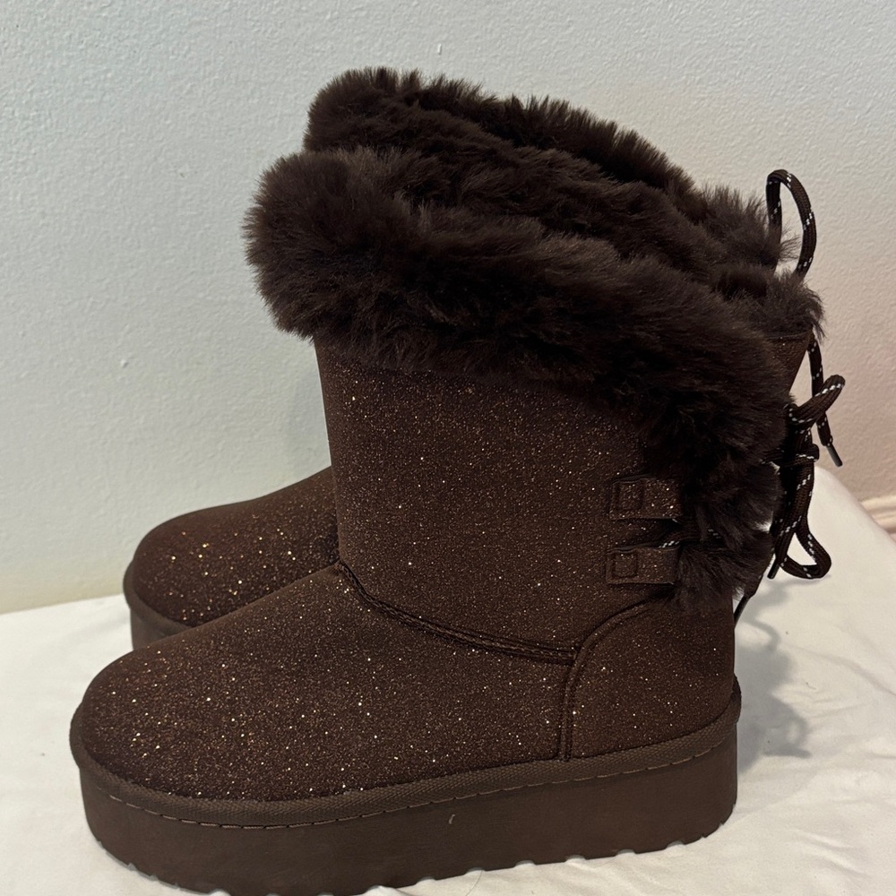 Glaze Brown Glitter Boots View 2